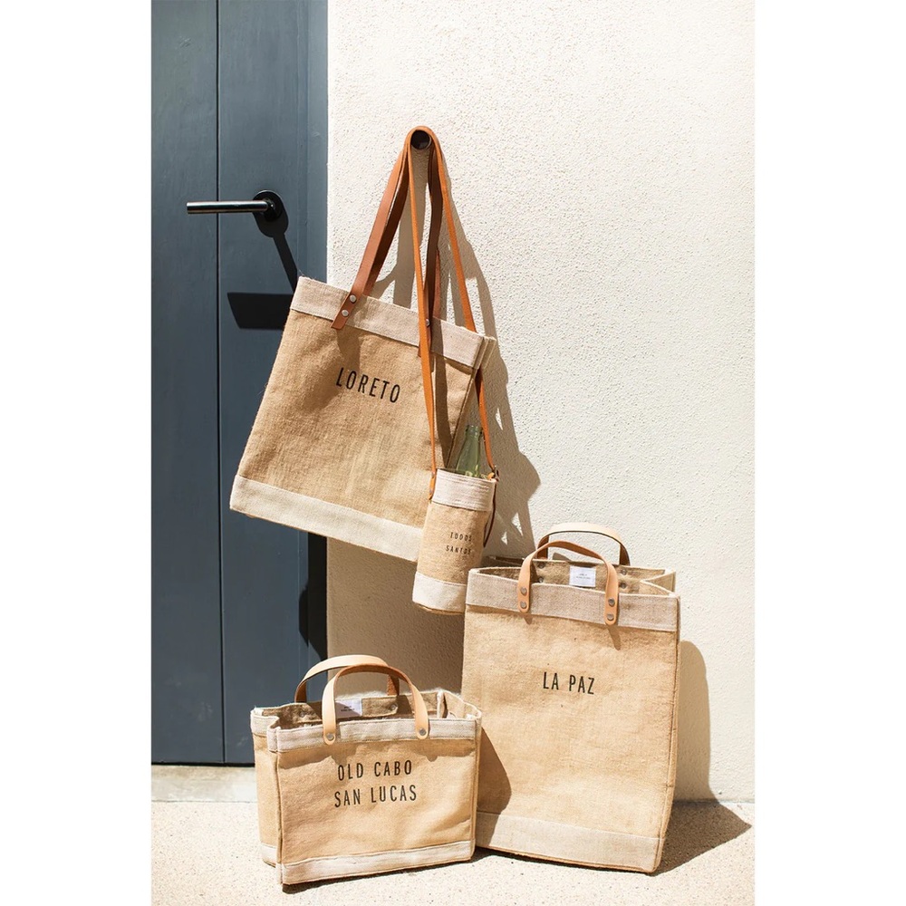 NWT APOLIS GLOBAL CITIZEN Petite Market Bag Natural Jute Handmade Tote Top Handl